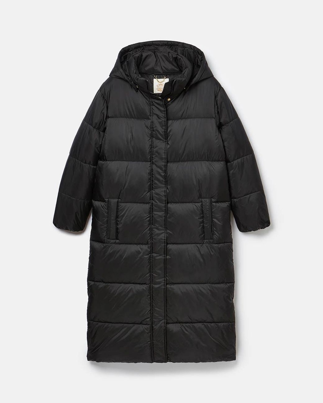 Joules Black Pitchside Long Padded Jacket