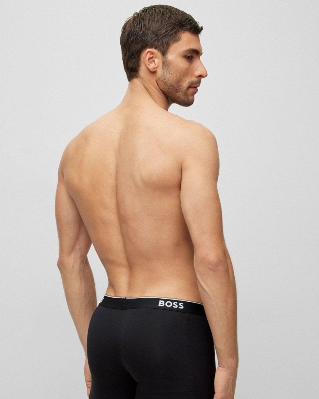 Boss Black Power Three Pack Stretch Cotton Boxer Briefs With Logos Nos for men