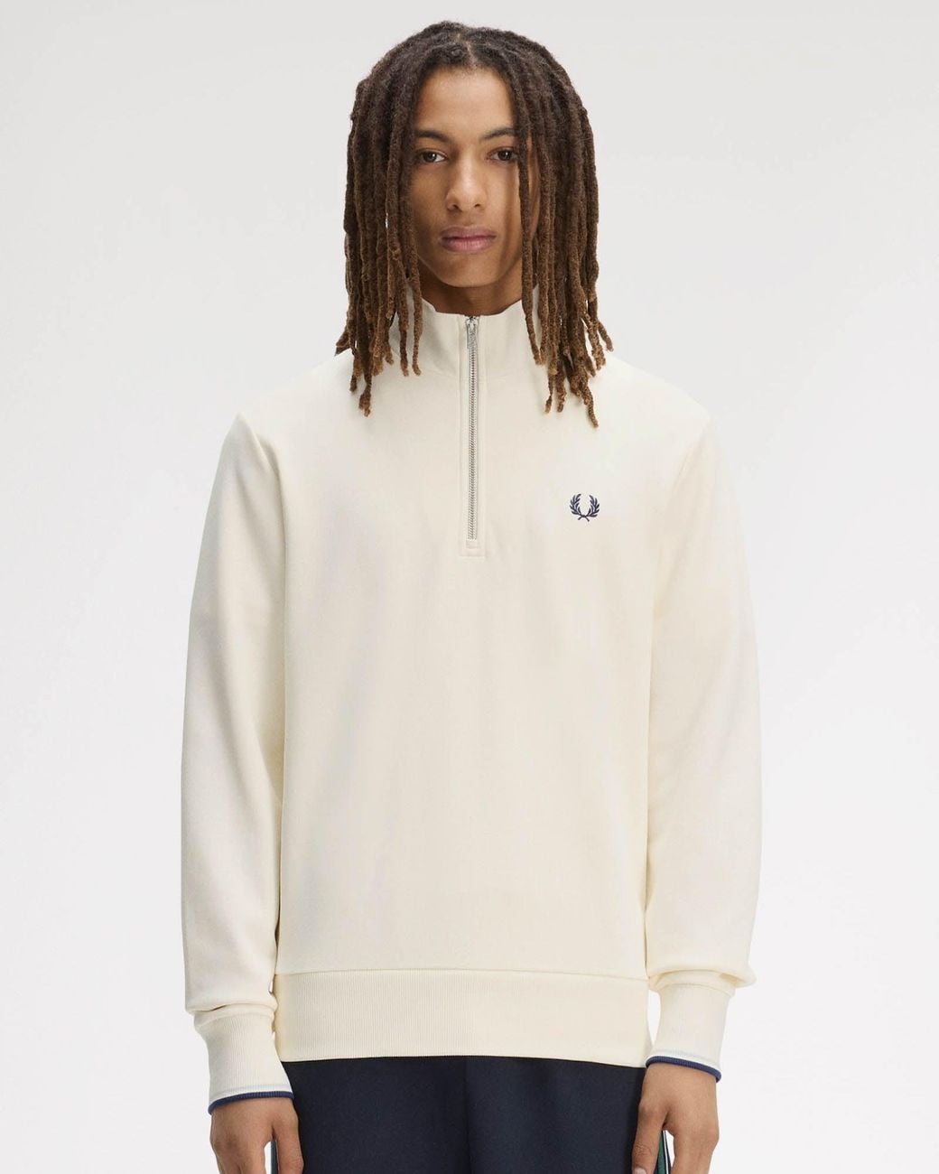 Fred Perry Natural Half Zip Sweatshirt for men