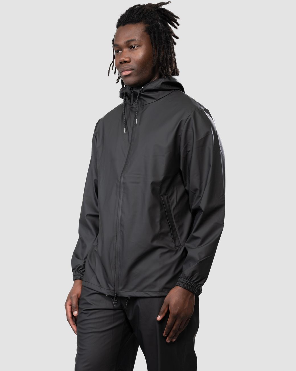 Rains Black Storm Breaker Jacket Colour: 01, Size: L