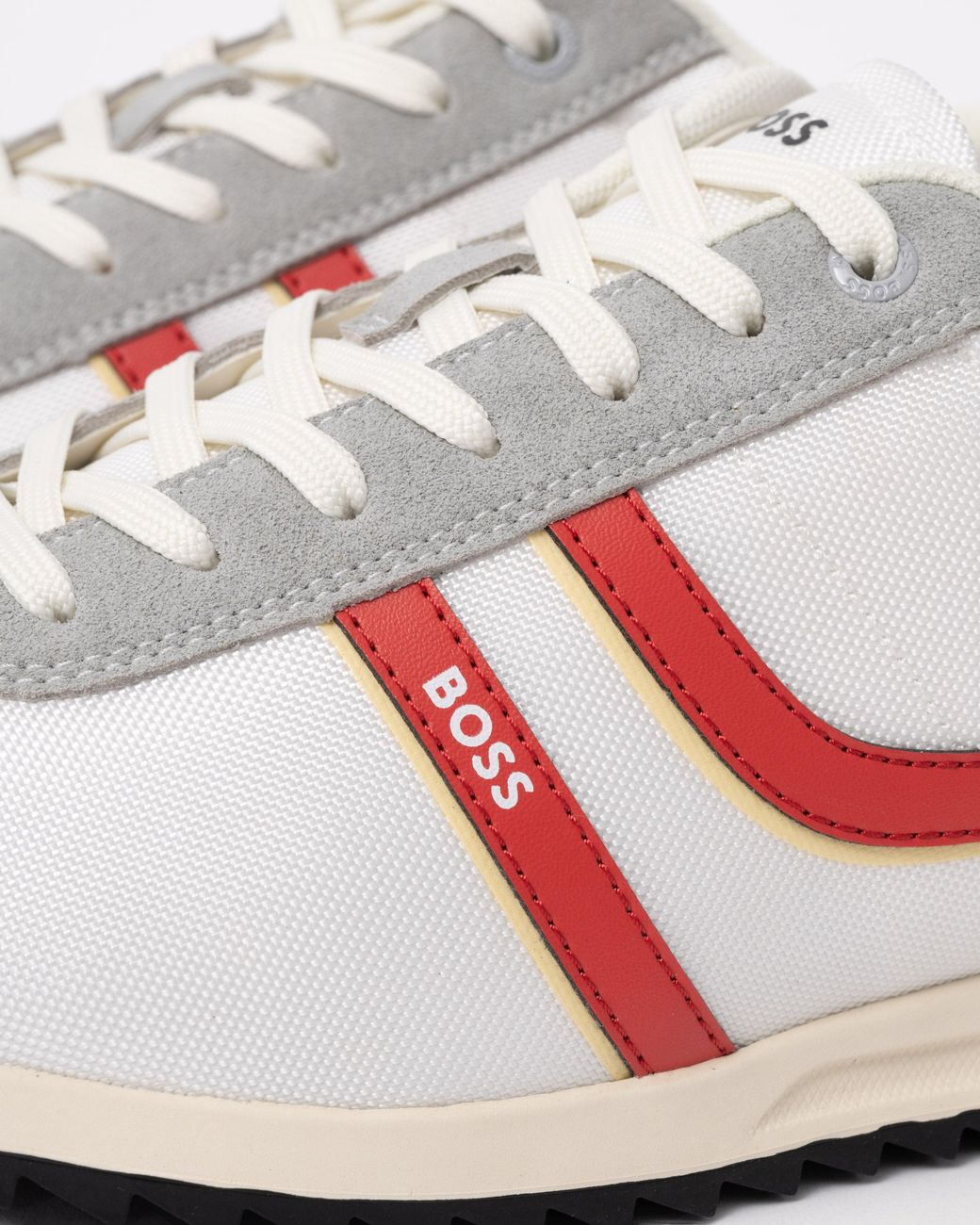 Boss White Zayn Low-Top Trainers With Faux-Leather Trims for men