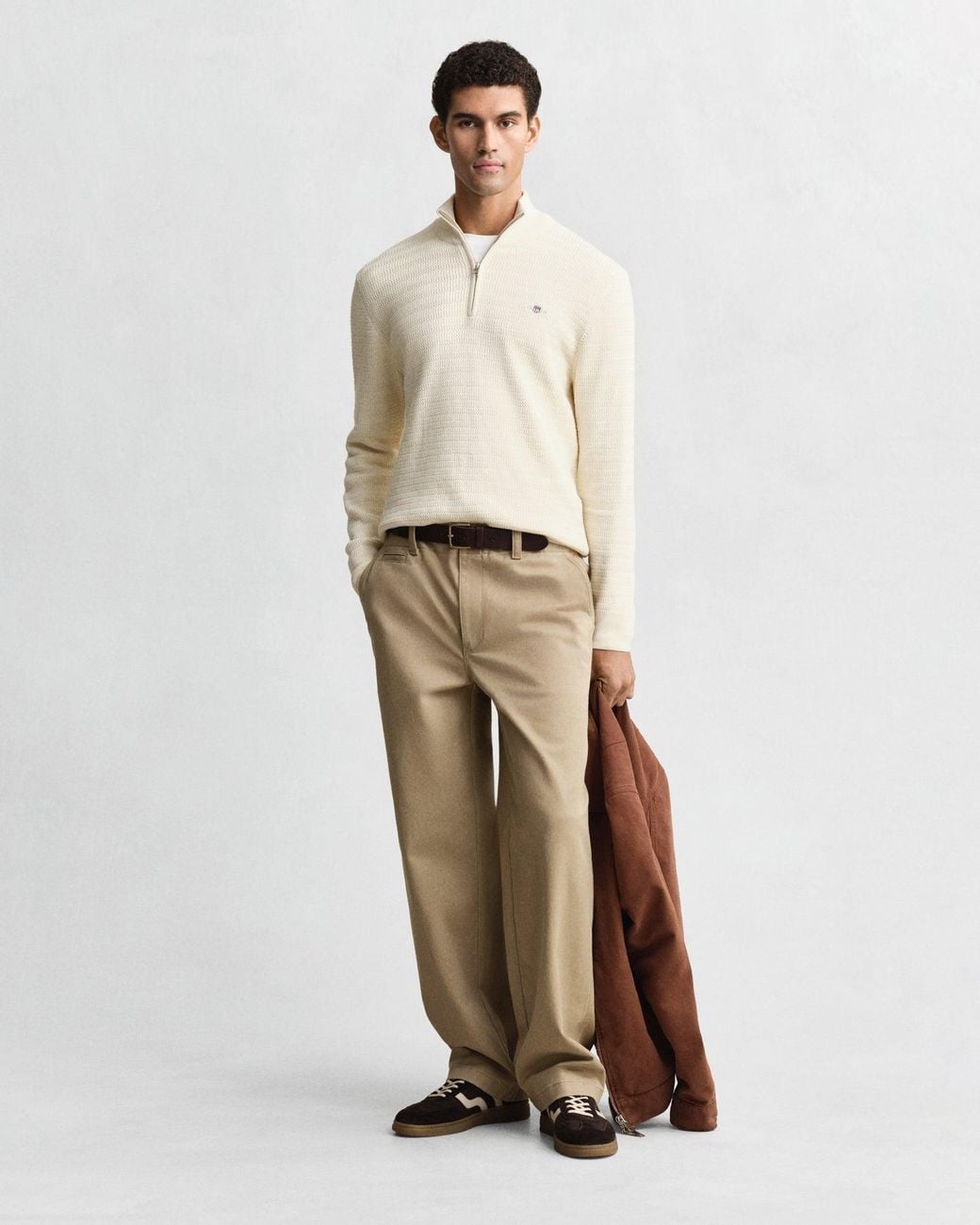 Gant Natural Mini Cable Half Zip Jumper for men