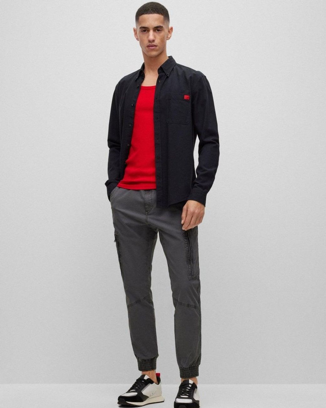 HUGO Blue Evito Slim Fit Long Sleeved Shirt for men
