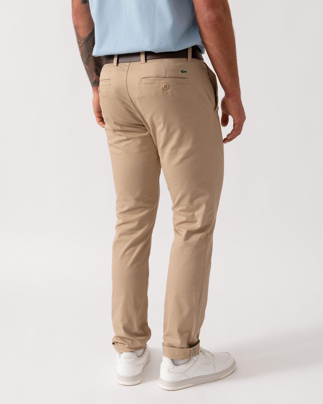 Lacoste Natural Slim Fit Stretch Cotton Chinos for men