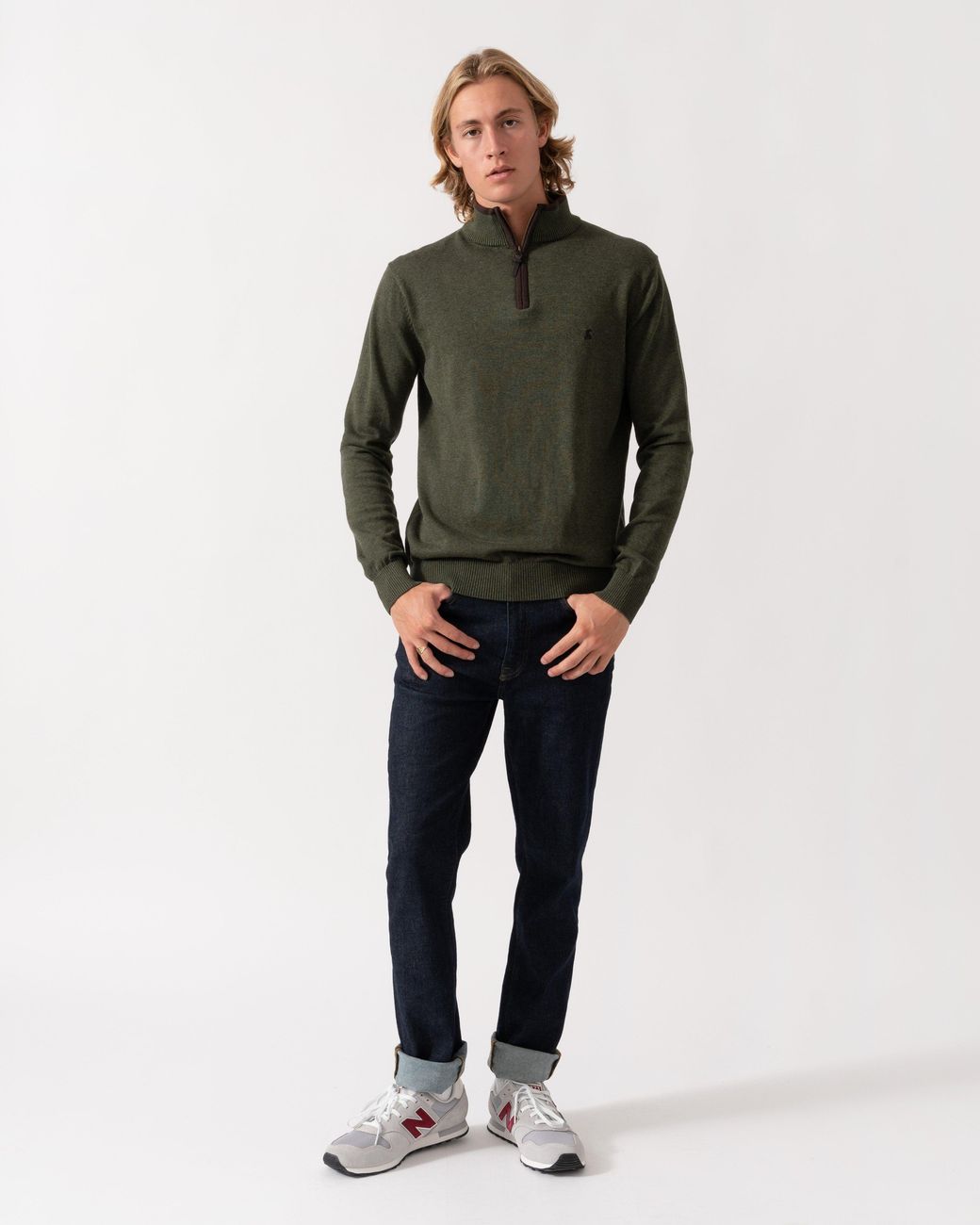 Joules Green Hillside 1/4 Zip Jumper for men