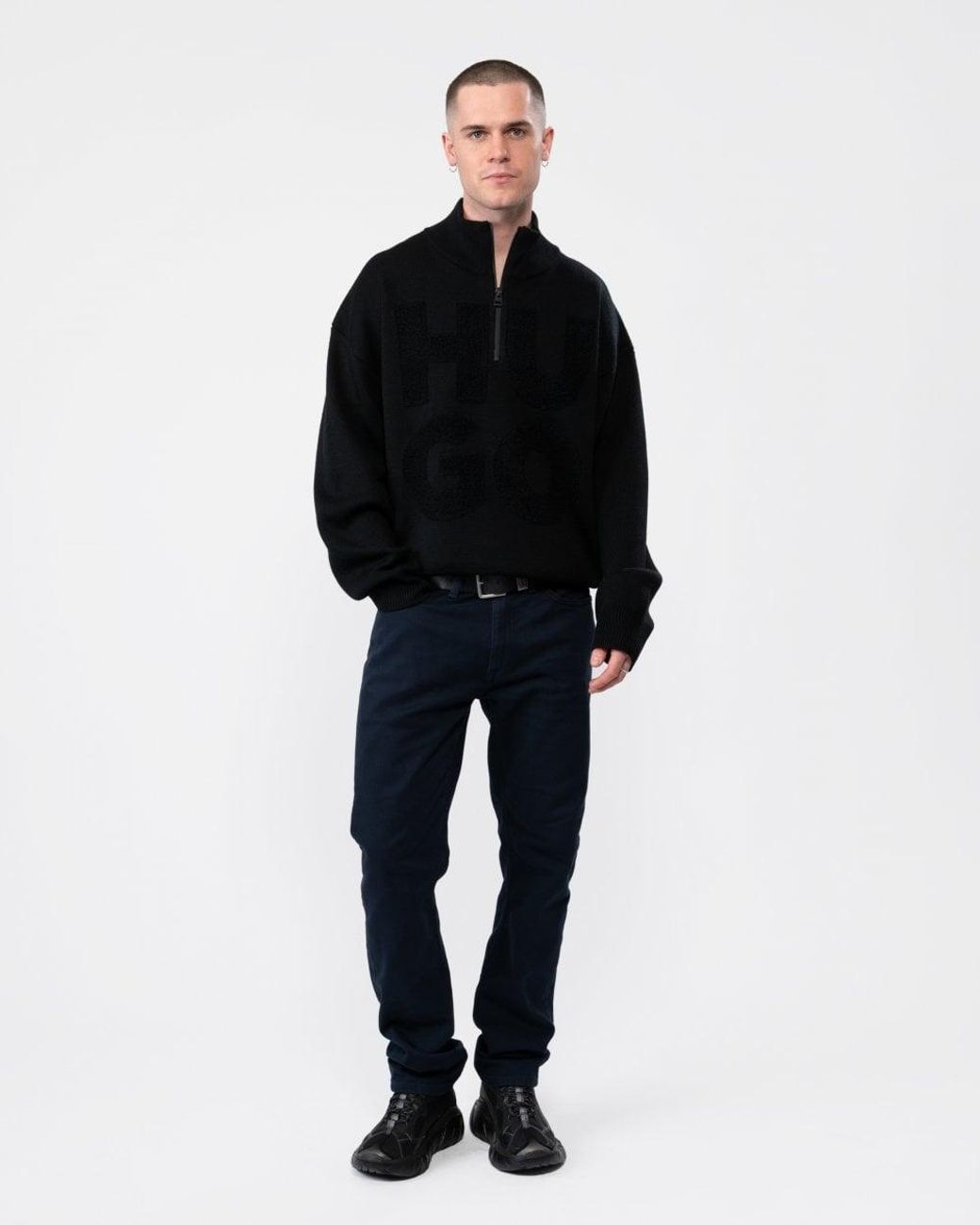 HUGO Black Sonel Sweater Size: L for men