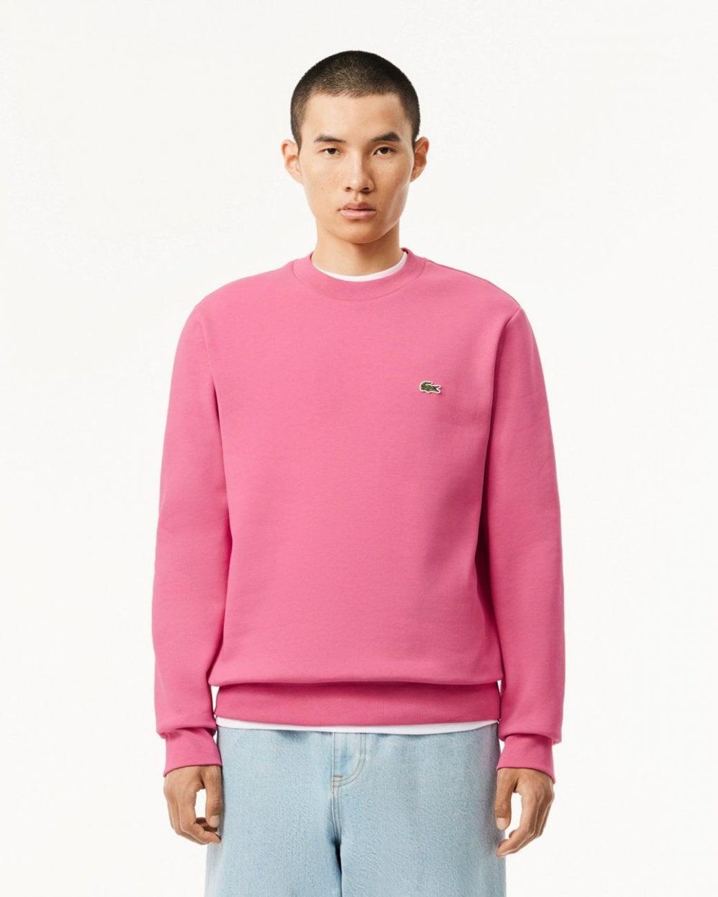 Lacoste Crew Neck Fleece Sweatshirt Colour Reseda 2R3 Size L in Pink for Men Lyst