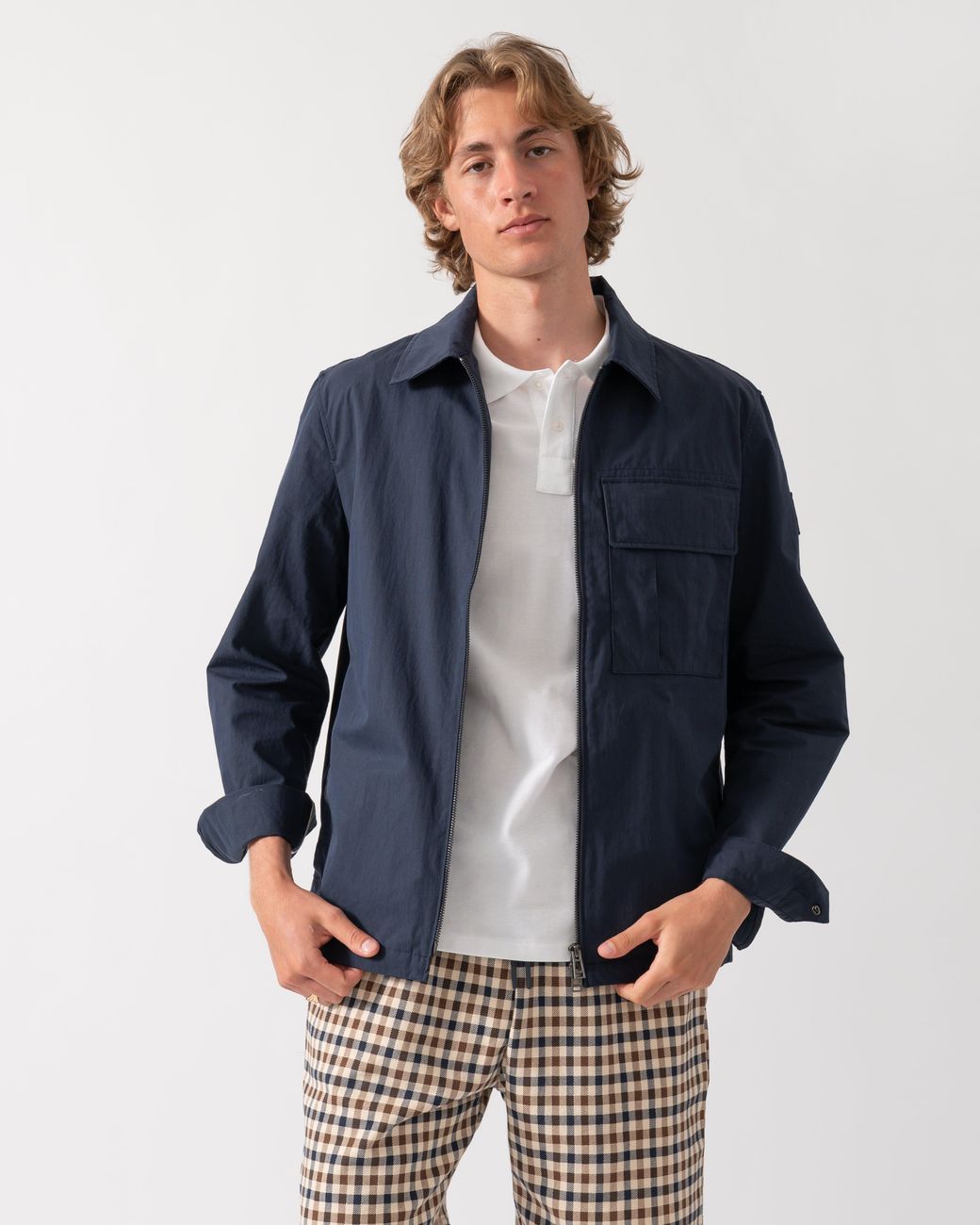 Belstaff Blue Cargo Overshirt for men
