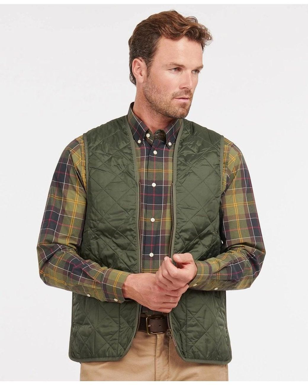 Barbour Green Quilted Waistcoat/Zip-In Liner for men