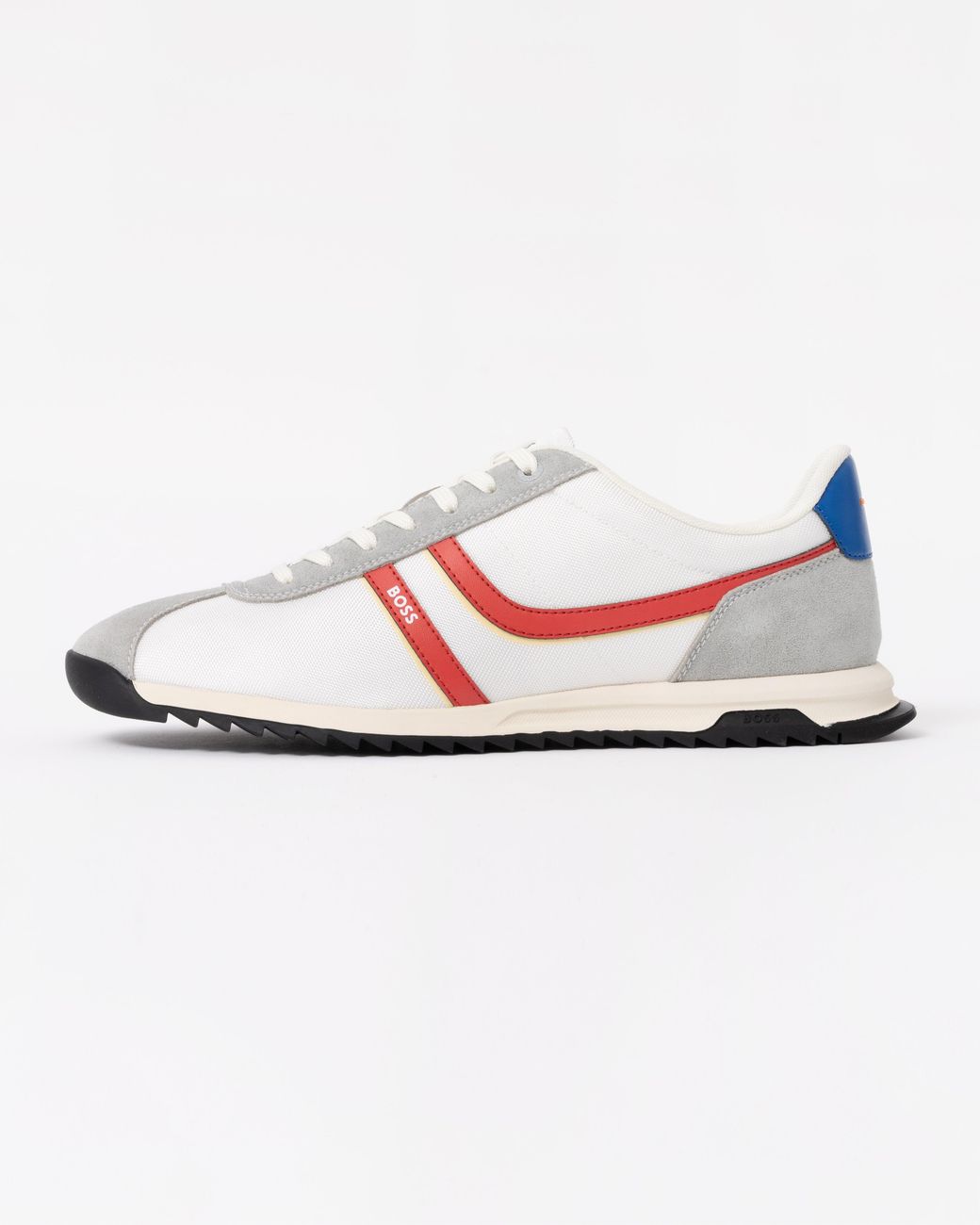 Boss White Zayn Low-Top Trainers With Faux-Leather Trims for men