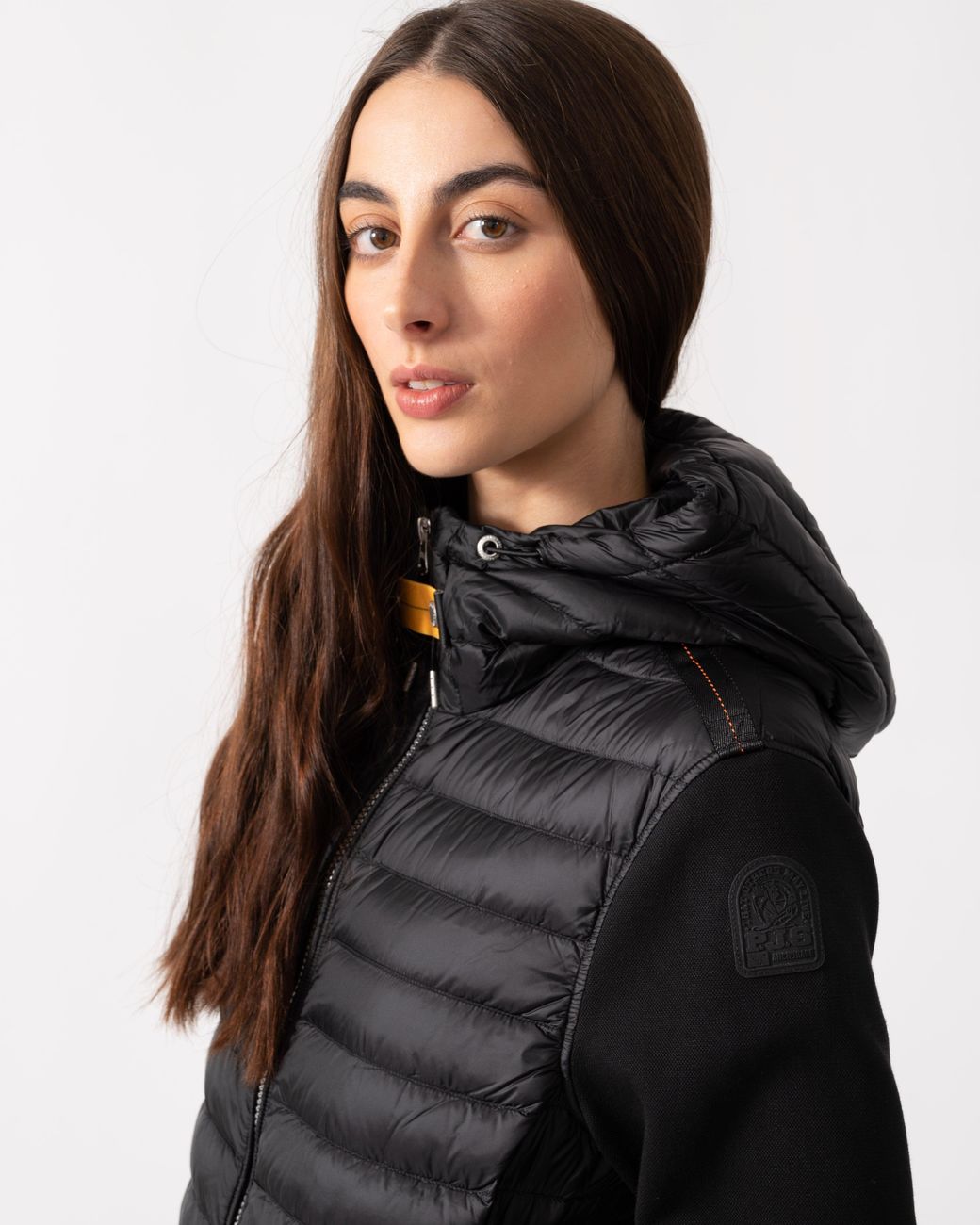 Parajumpers Black Susanna Fleece/Nylon Hooded Jacket