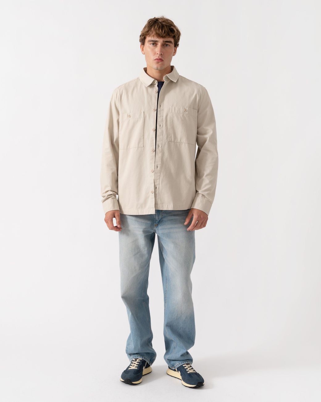 Belstaff Natural Outpost Shirt Cotton Herringbone for men