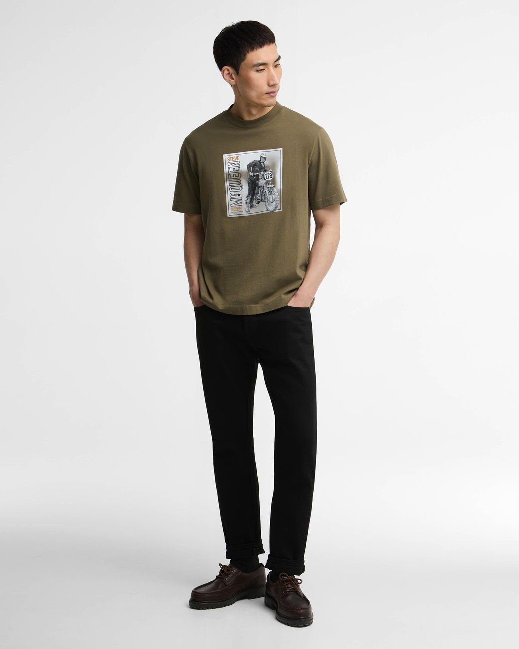 Barbour Green Steve Mcqueen Brandon Graphic T-Shirt for men