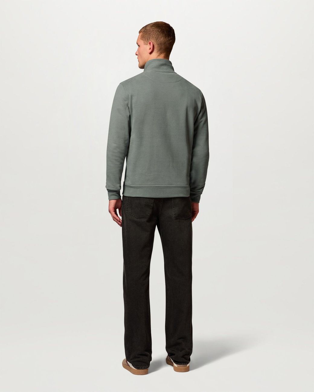 Belstaff Gray Logo Quarter Zip Sweatshirt for men