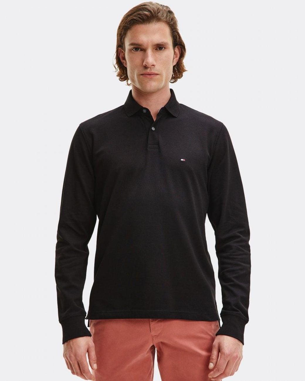 Tommy Hilfiger Black 1985 Regular Long Sleeve Polo Shirt for men