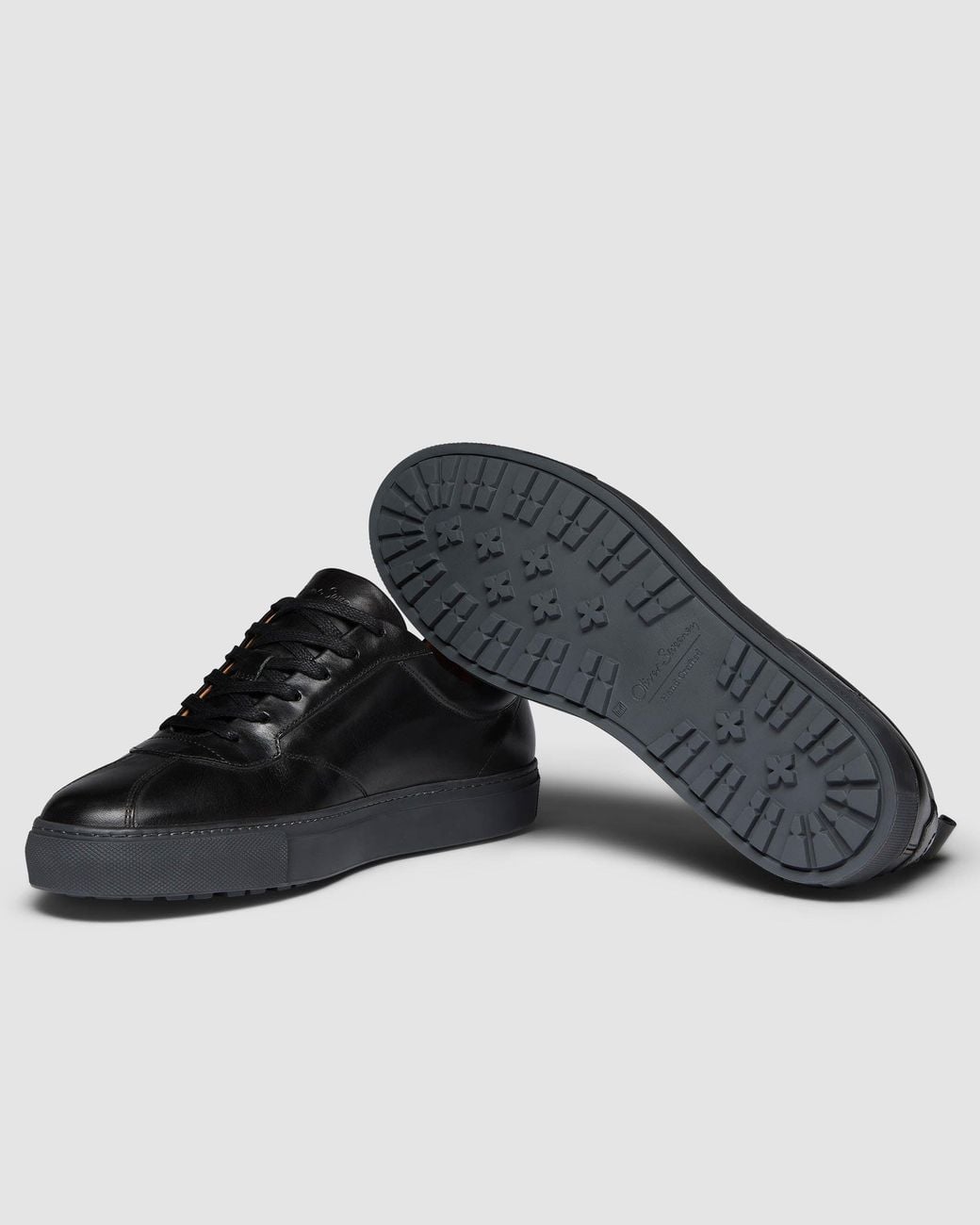 Oliver Sweeney Black Ermida Hand Finished Calf Leather Trainers for men