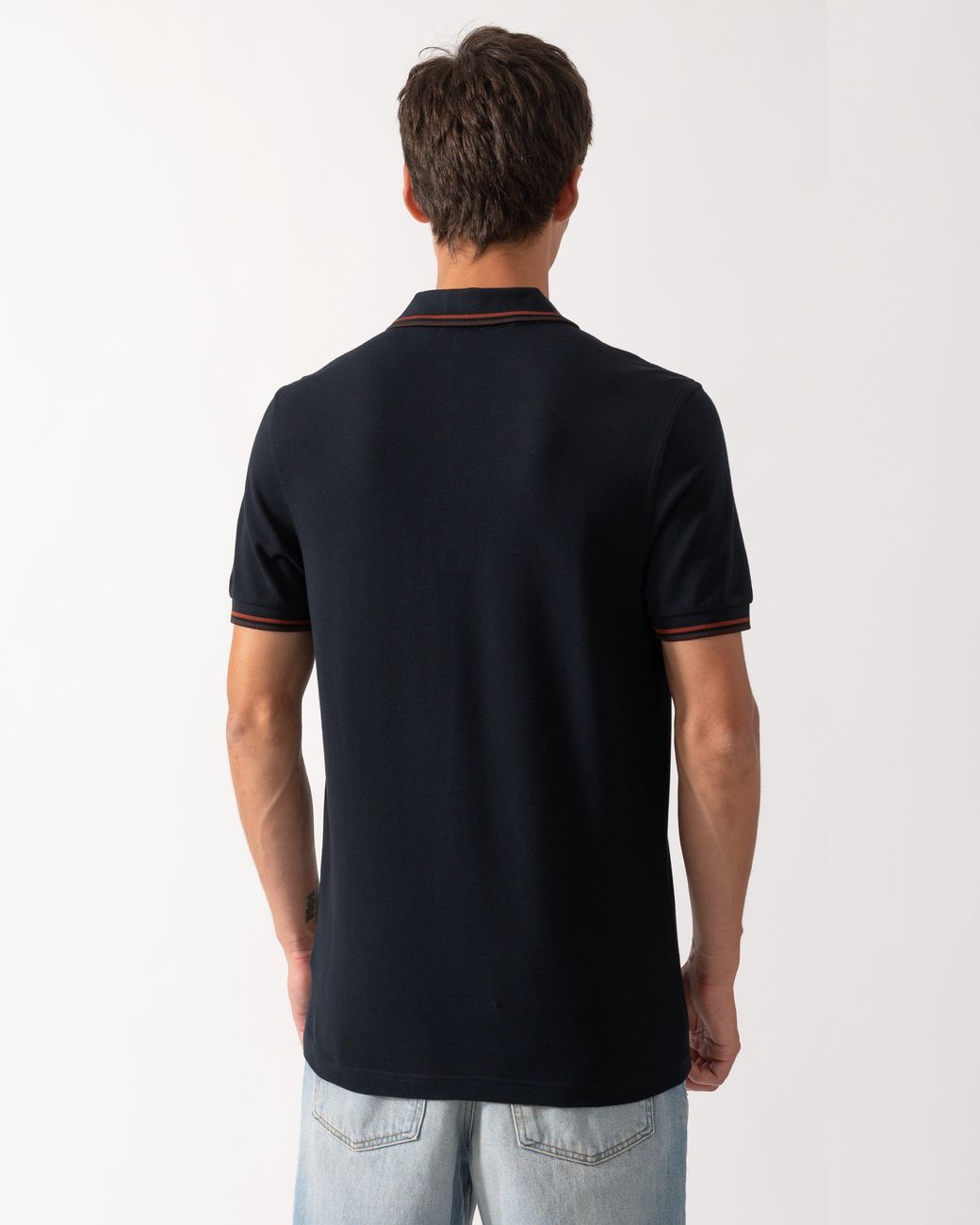 Fred Perry Black Twin Tipped Signature Polo Shirt for men