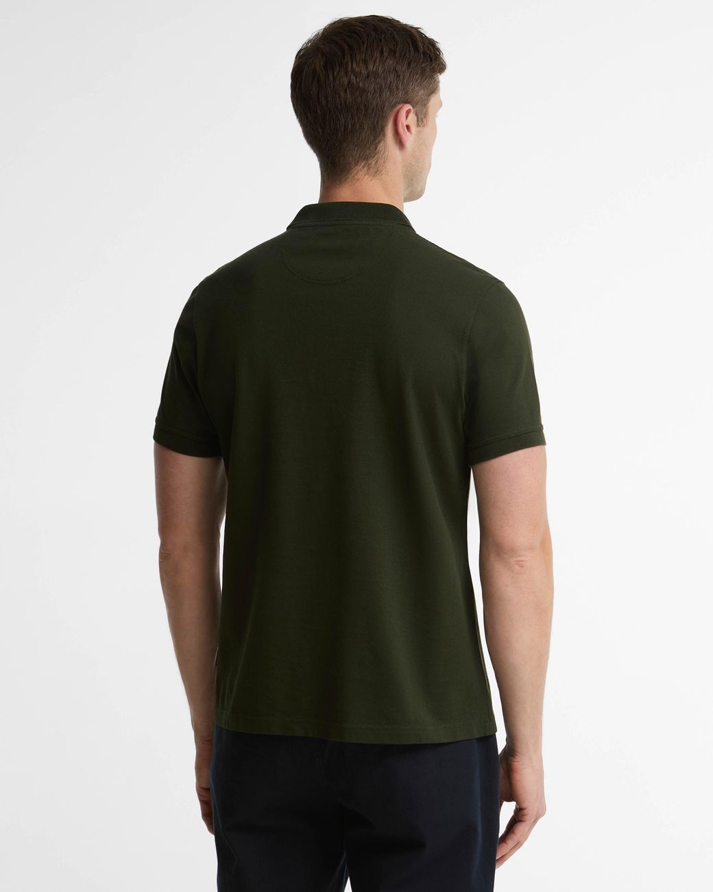 Barbour Green Stately Zip Polo Shirt for men