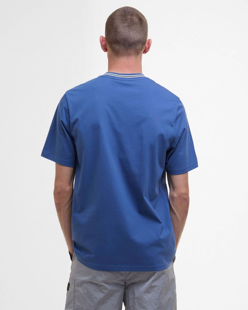 Barbour Blue Central Logo T-Shirt for men