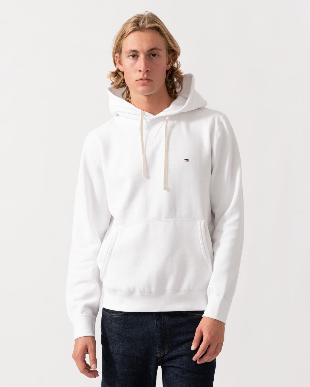 Tommy Hilfiger White Essential Fleece Hoodie for men