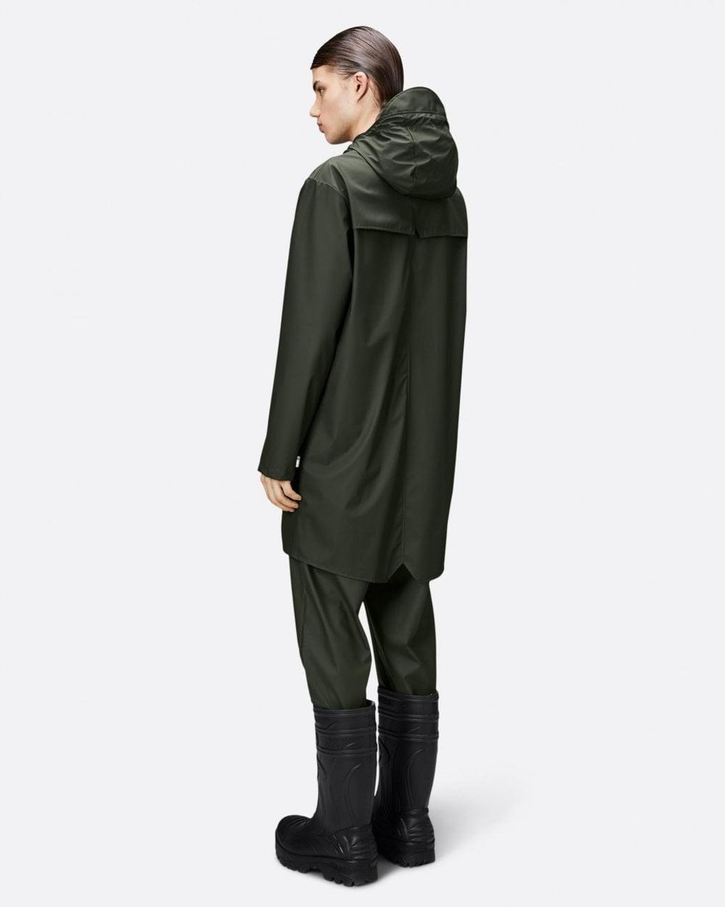 Rains Green Long Unisex Jacket