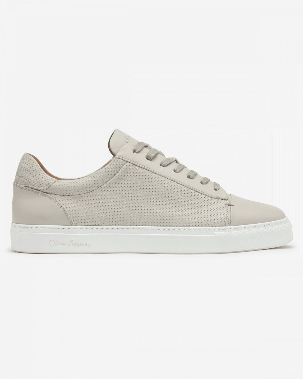 Oliver Sweeney White Almada Perforated Leather Trainers for men