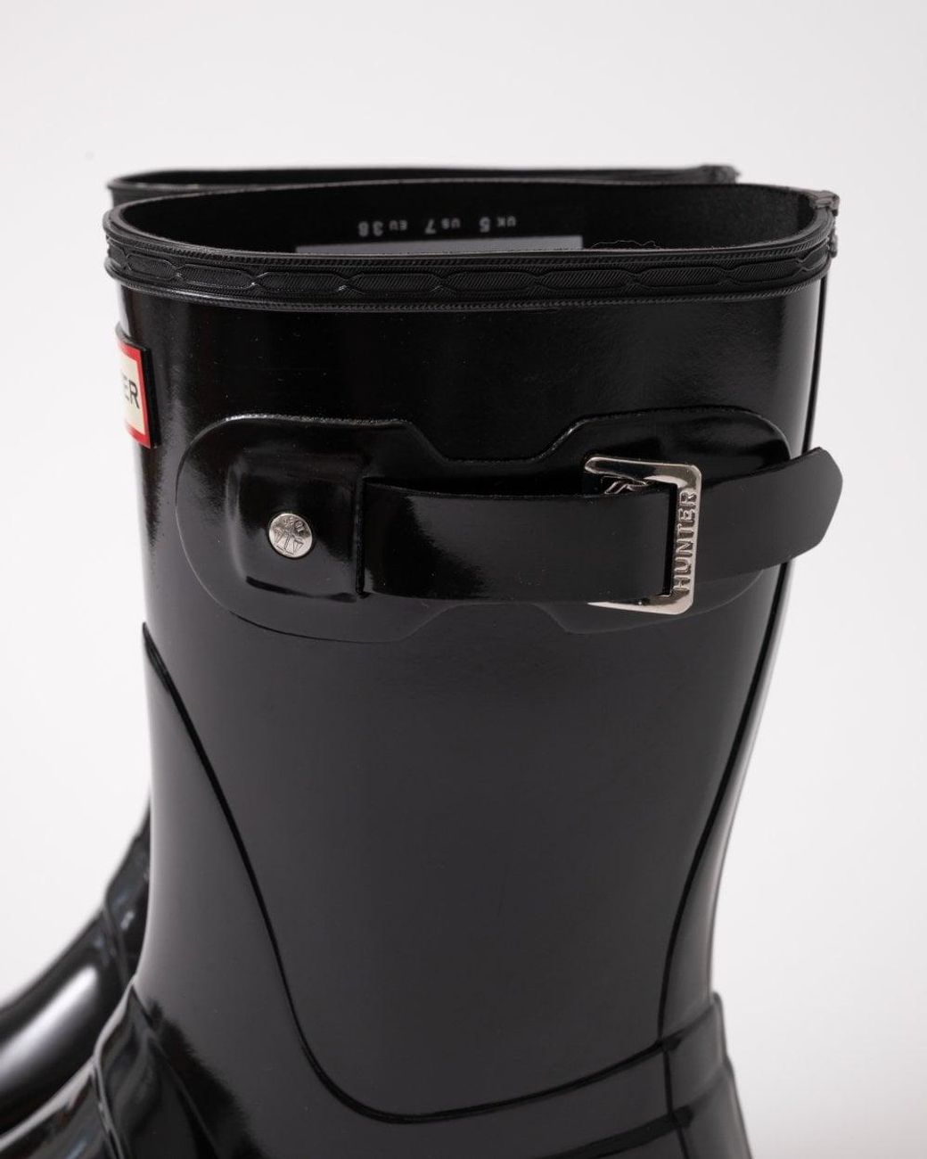 Hunter Black Original Short Gloss Wellington Boots