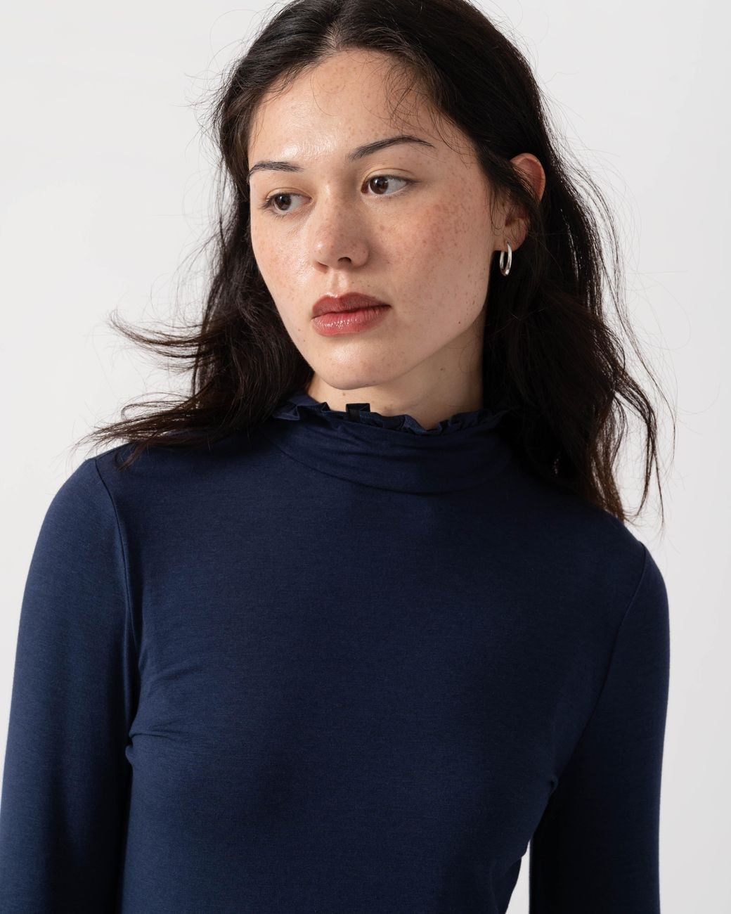 Joules Blue Amy Frill Neck Top