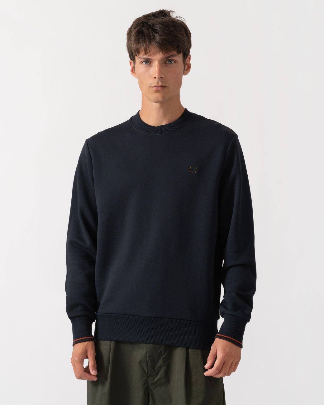 Fred Perry Blue Crew Neck Sweatshirt for men