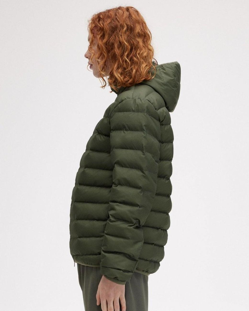 Fred perry hooded puffer jacket in green hotsell