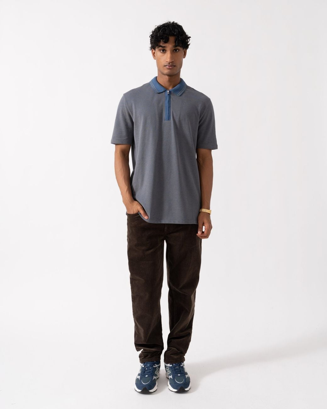 Paul Smith Blue Ps Reg Fit Zip Polo Shirt for men