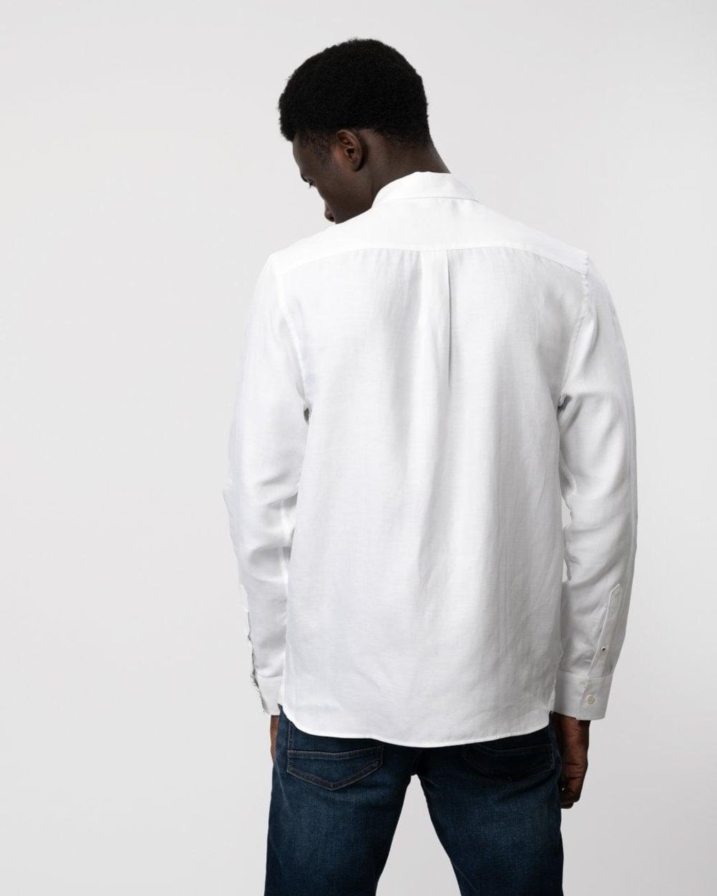 Ted Baker White Ognon Long Sleeve Cotton Lyocell Script Shirt for men