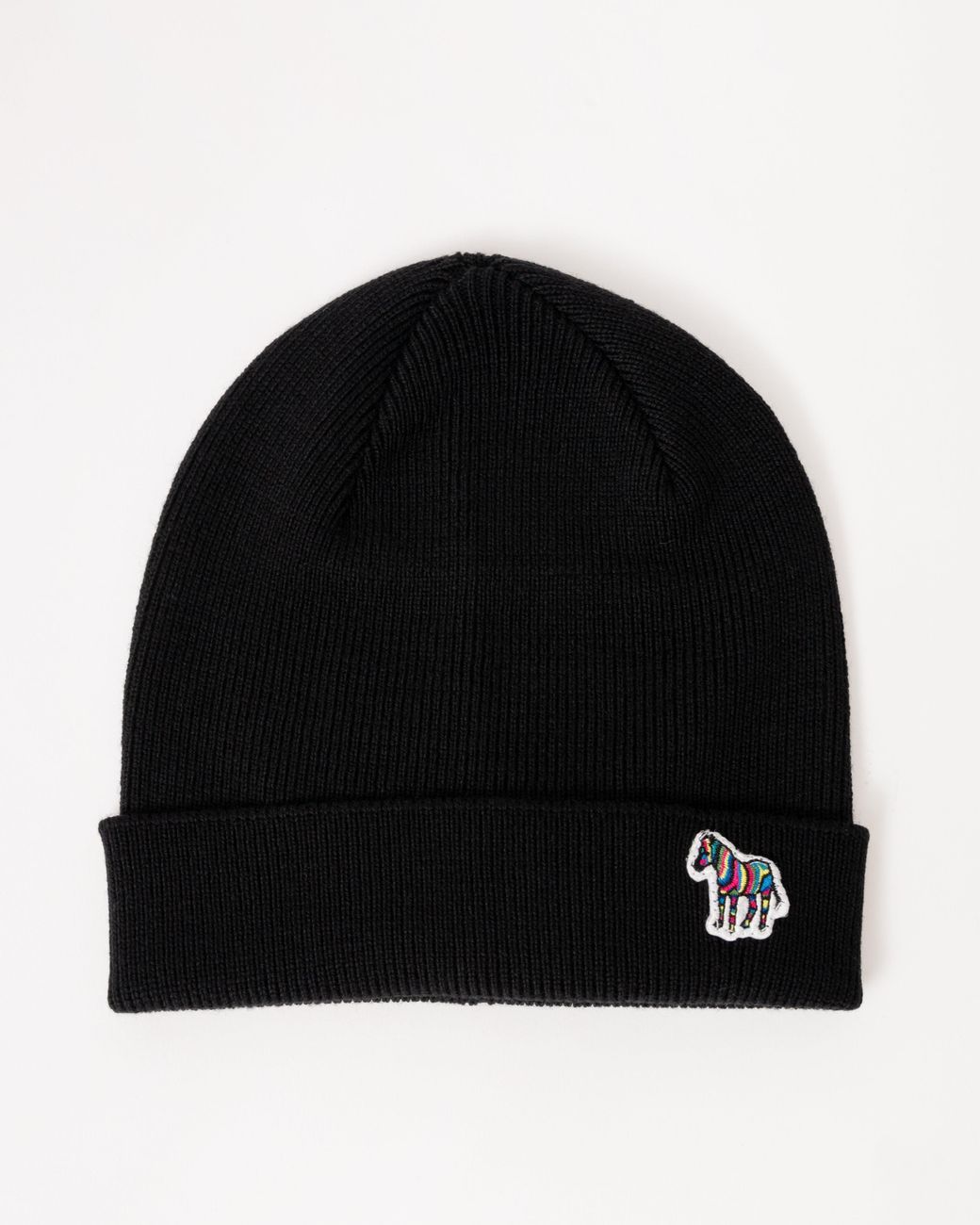 Paul Smith Black Zebra Logo Beanie for men
