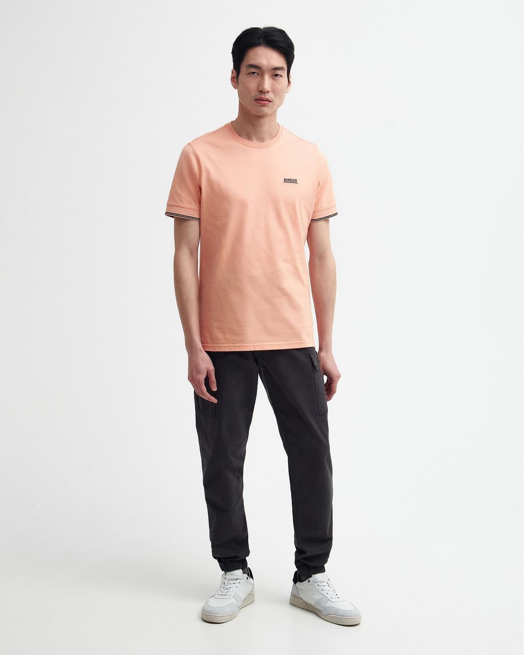Barbour Pink Philip Tipped Cuff Tailored T-Shirt for men
