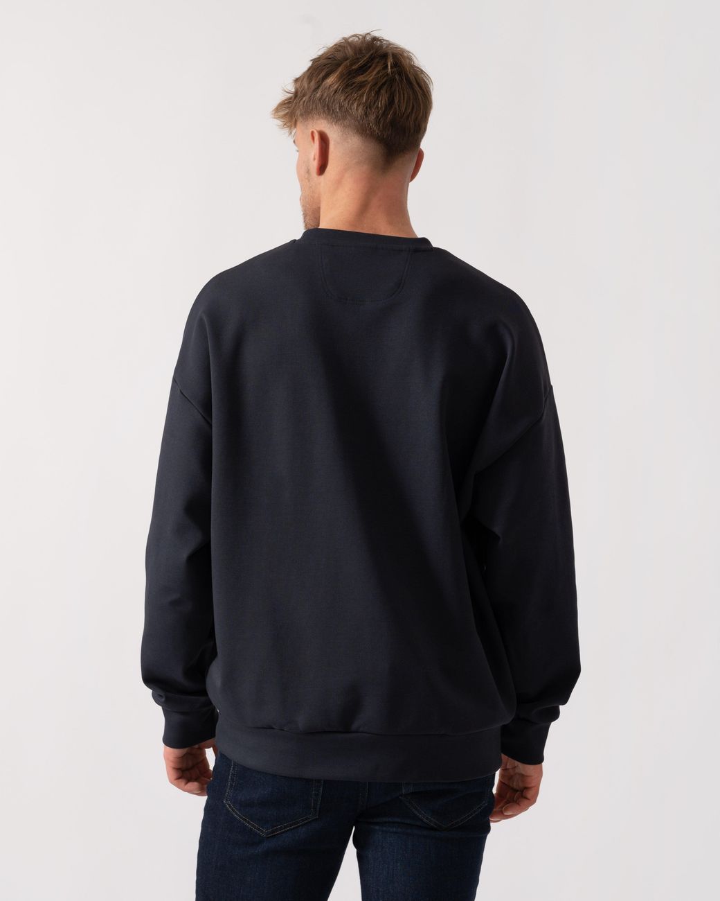 Boss Blue Stenson Crew Neck Sweatshirt for men