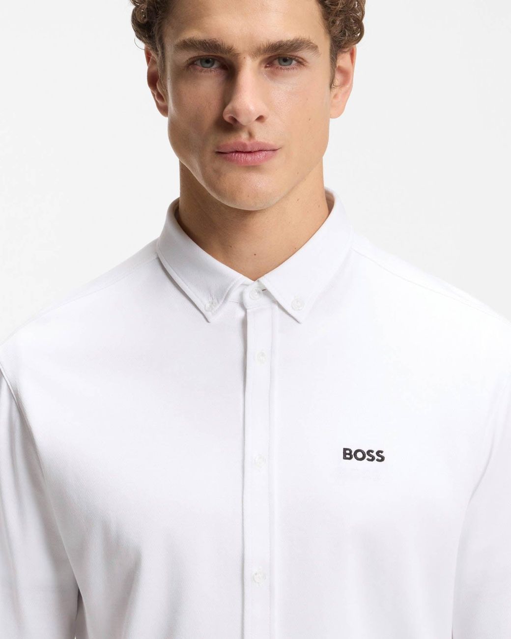 Boss White St Motion Long Sleeve Shirt for men