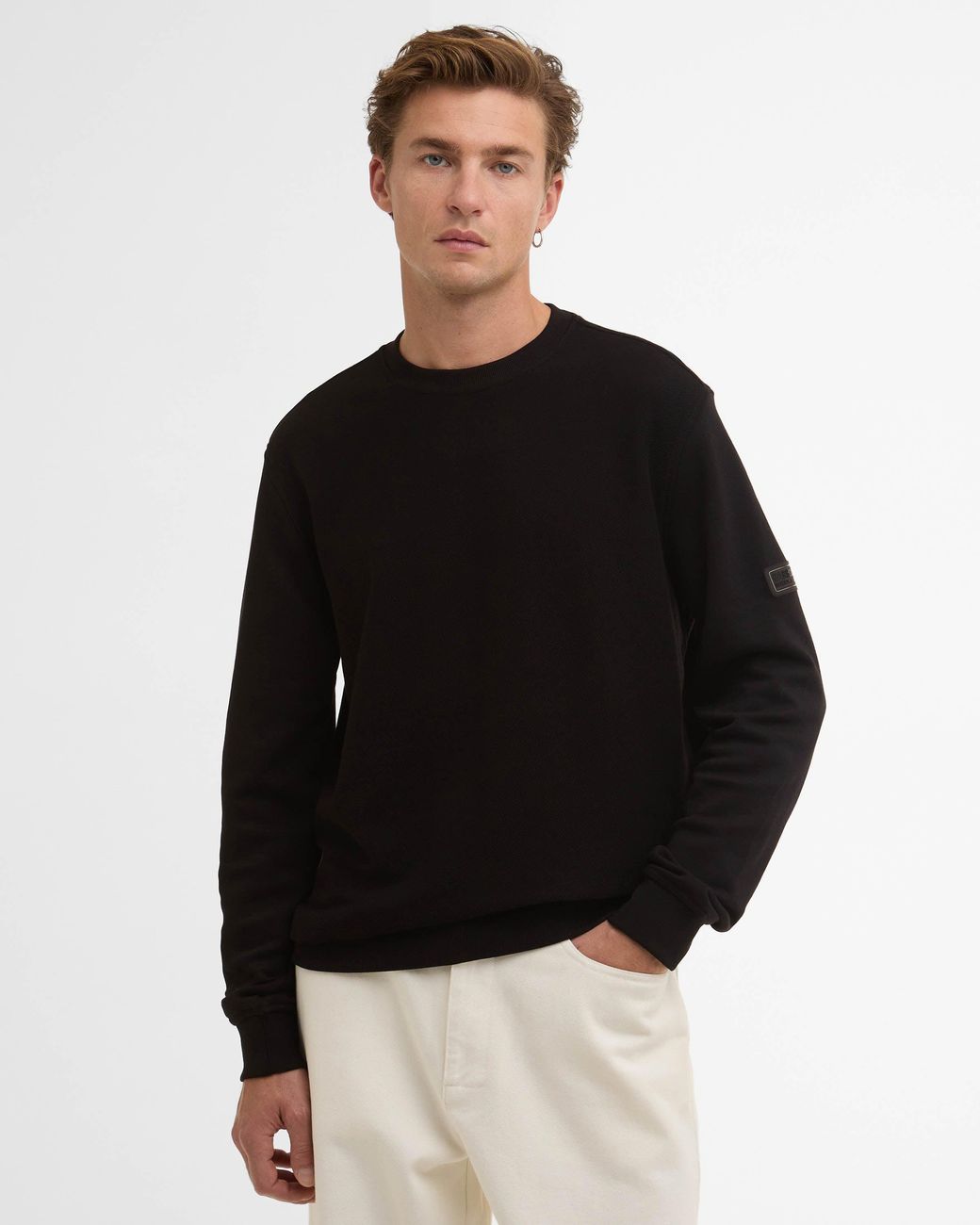 Barbour Black Kaspian Crewneck Sweatshirt for men