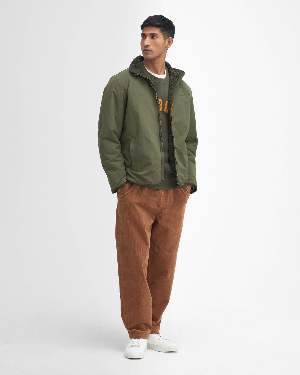 Barbour Green Reversible Fleece Jacket for men