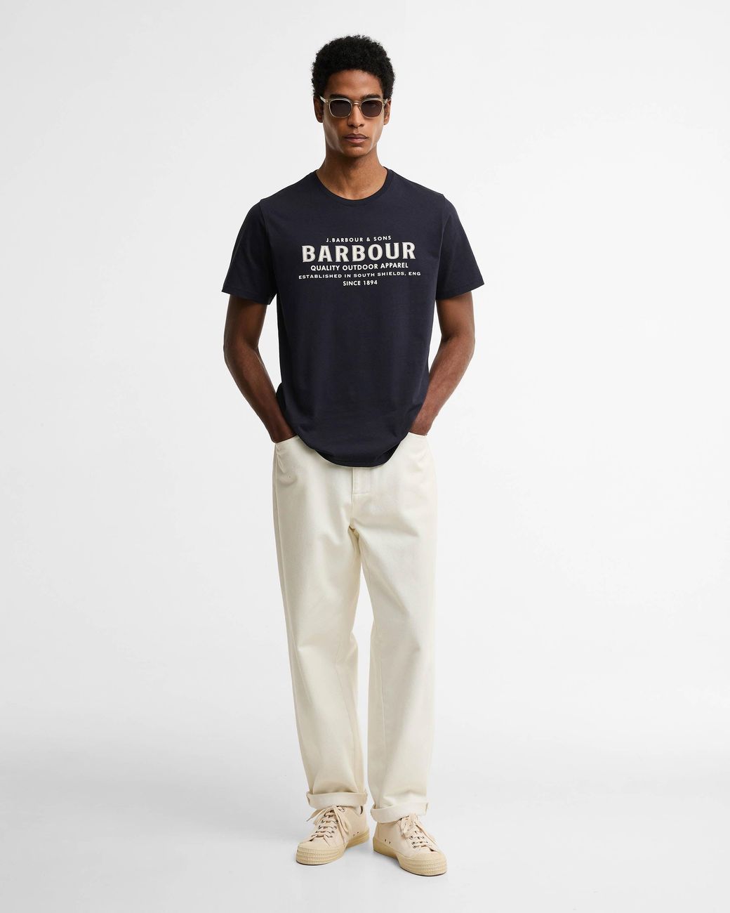 Barbour Blue Moorside Tailored Logo T-Shirt for men