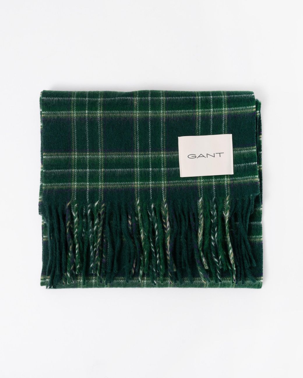 Gant Green Checked Wool Scarf for men