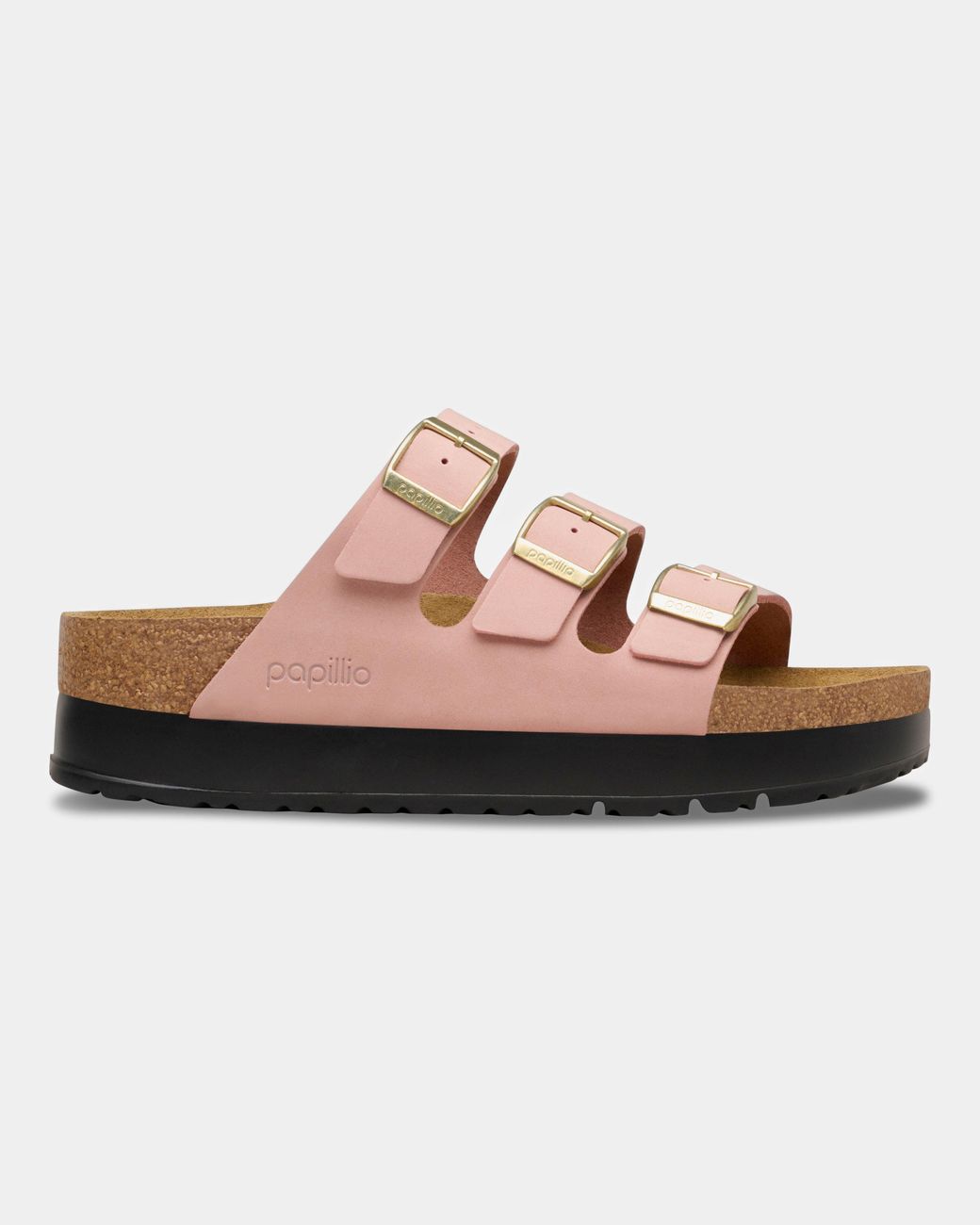 Birkenstock Pink Papillio Florida Iii Flex Nubuck Platform Sandals