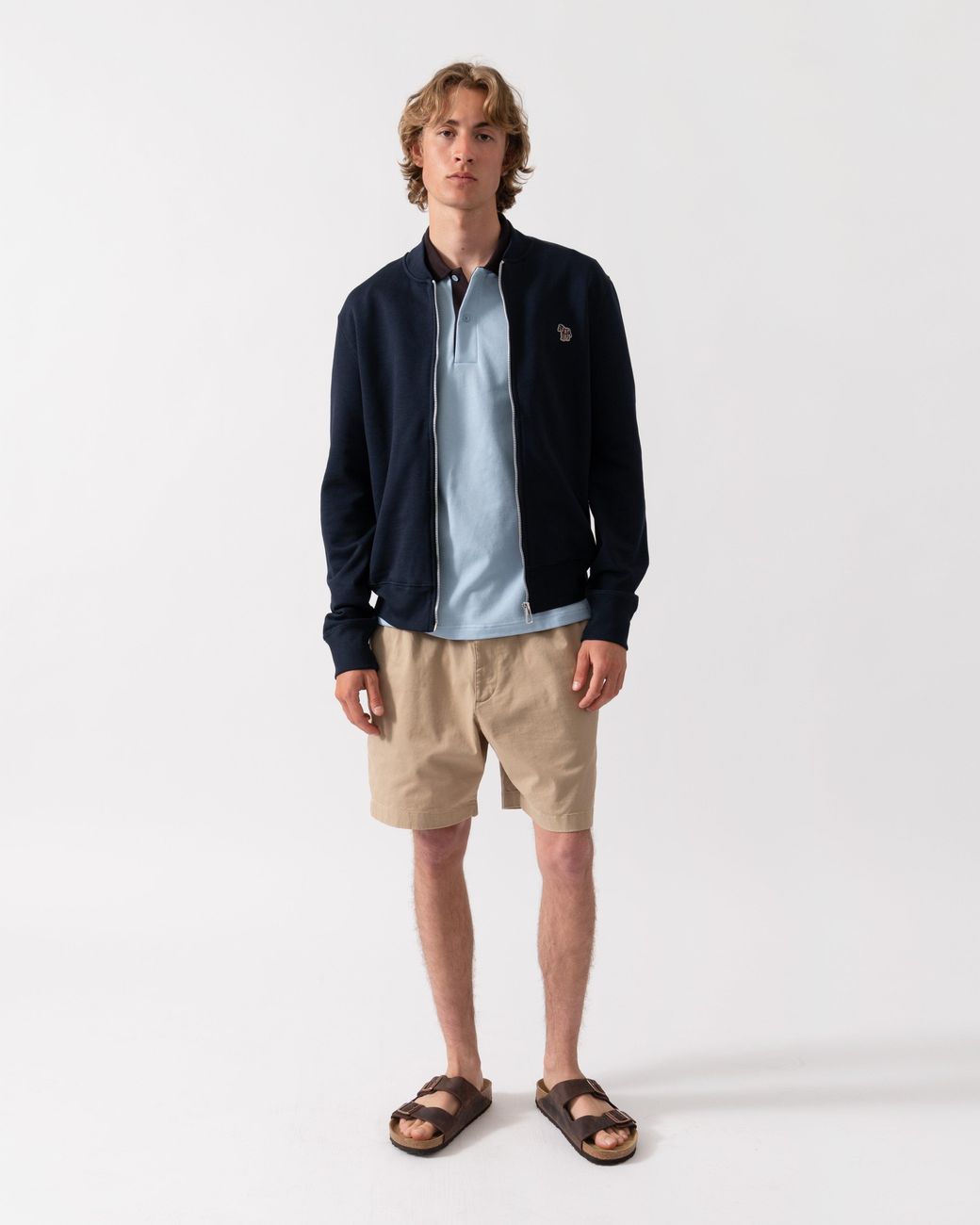 Paul Smith Blue Ps Regular Fit Zebra Logo Zip Bomber Jacket for men