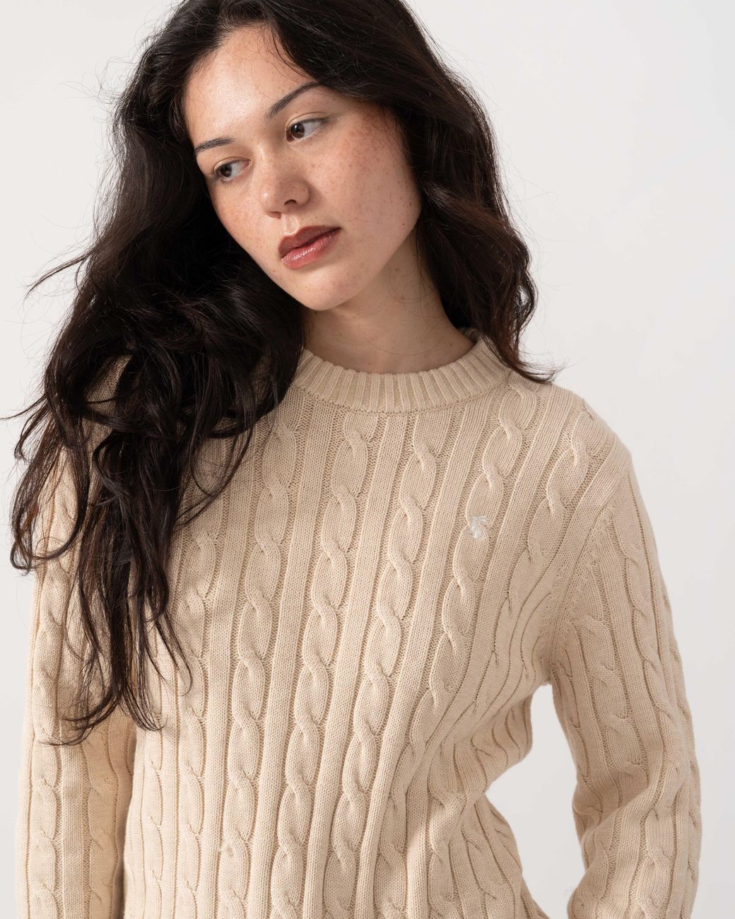 Joules Natural Classic Cable Knit Jumper