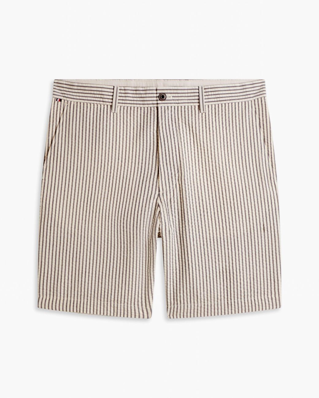 Tommy Hilfiger Gray Dover 8 Inch Seersucker Strip Shorts for men