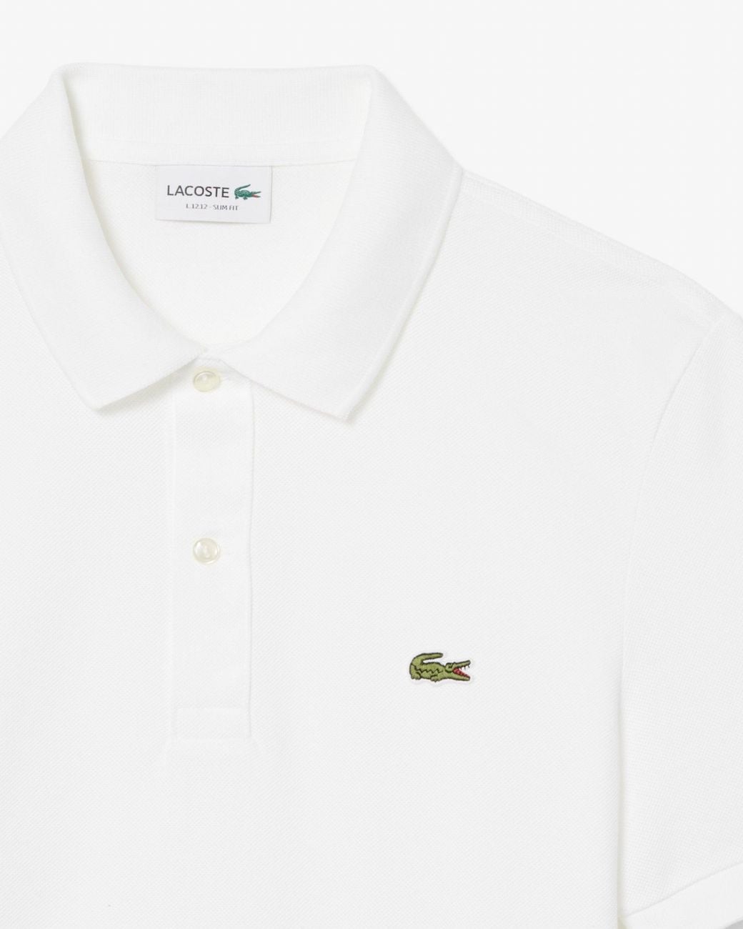 Lacoste White Original.12.12 Slim Fit Petit Piqué Cotton Polo Shirt for men