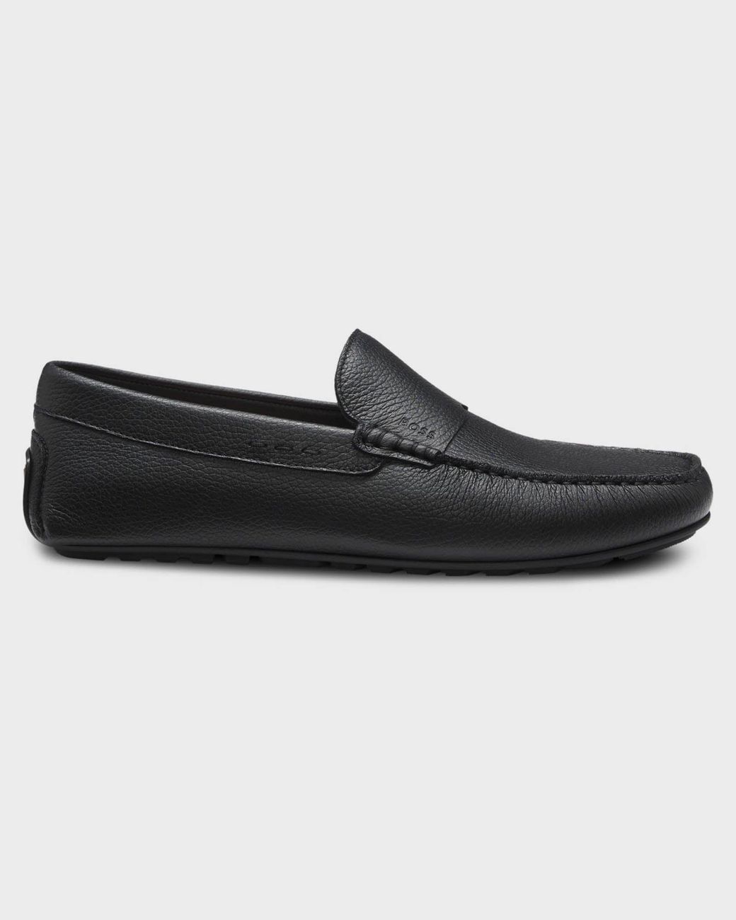 Boss Black Noel Tumbled-Leather Loafers With Driver Sole for men