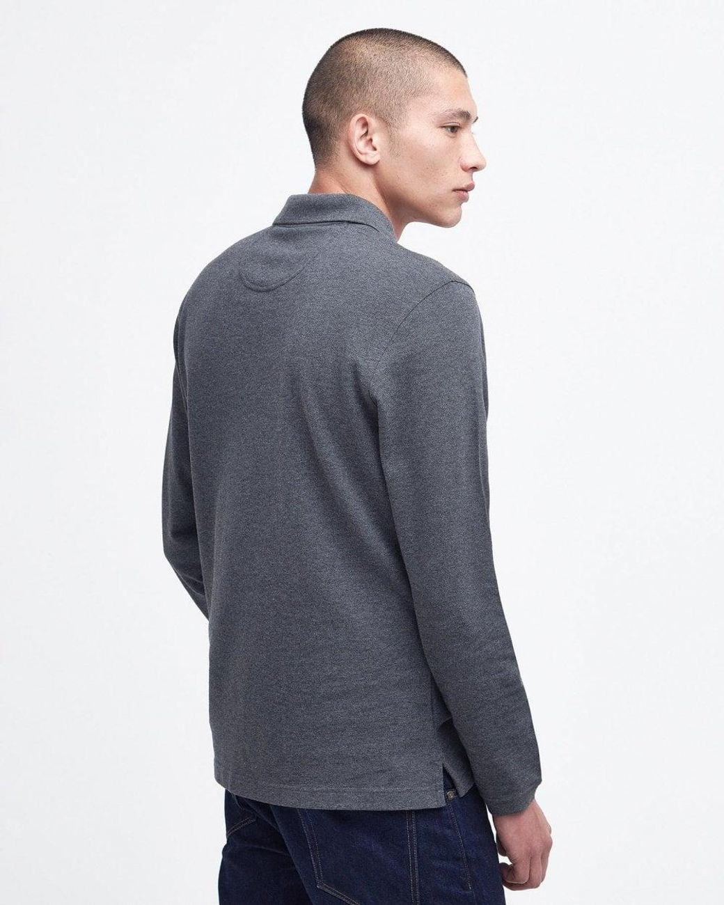 Barbour Blue Sports Long Sleeve Polo Shirt for men