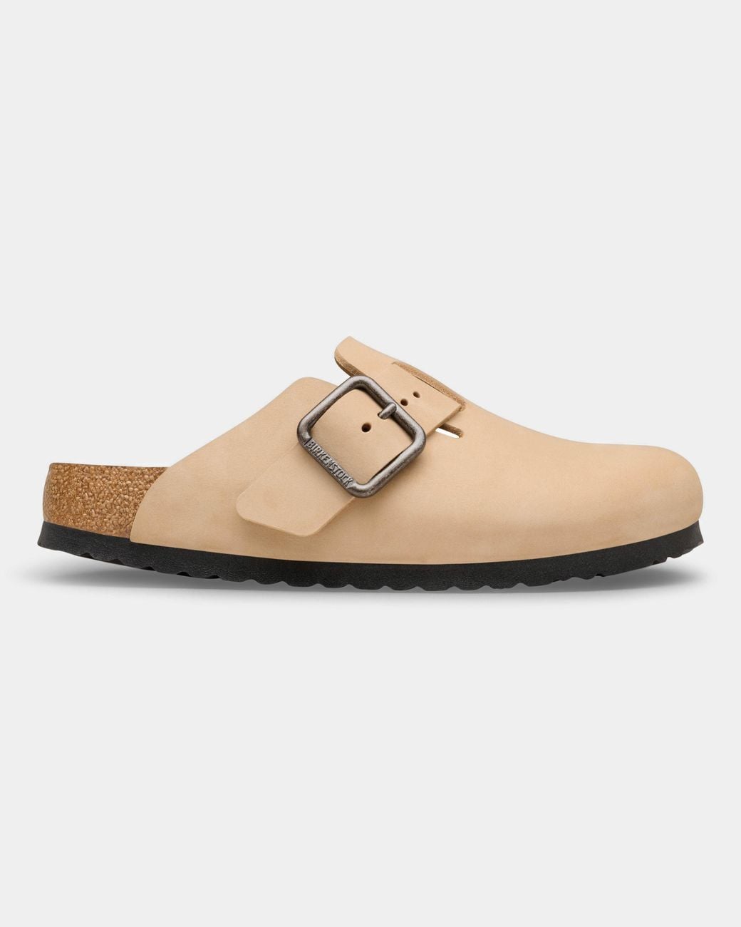 Birkenstock White Boston Wire Buckle Nubuck Leather Clogs