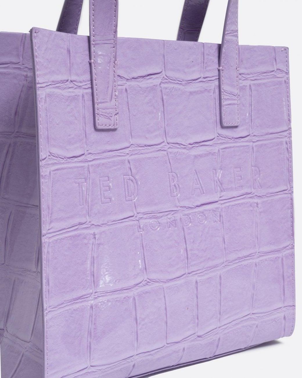 Ted Baker Reptcon Imitation Croc Small Icon Bag in Purple Lyst