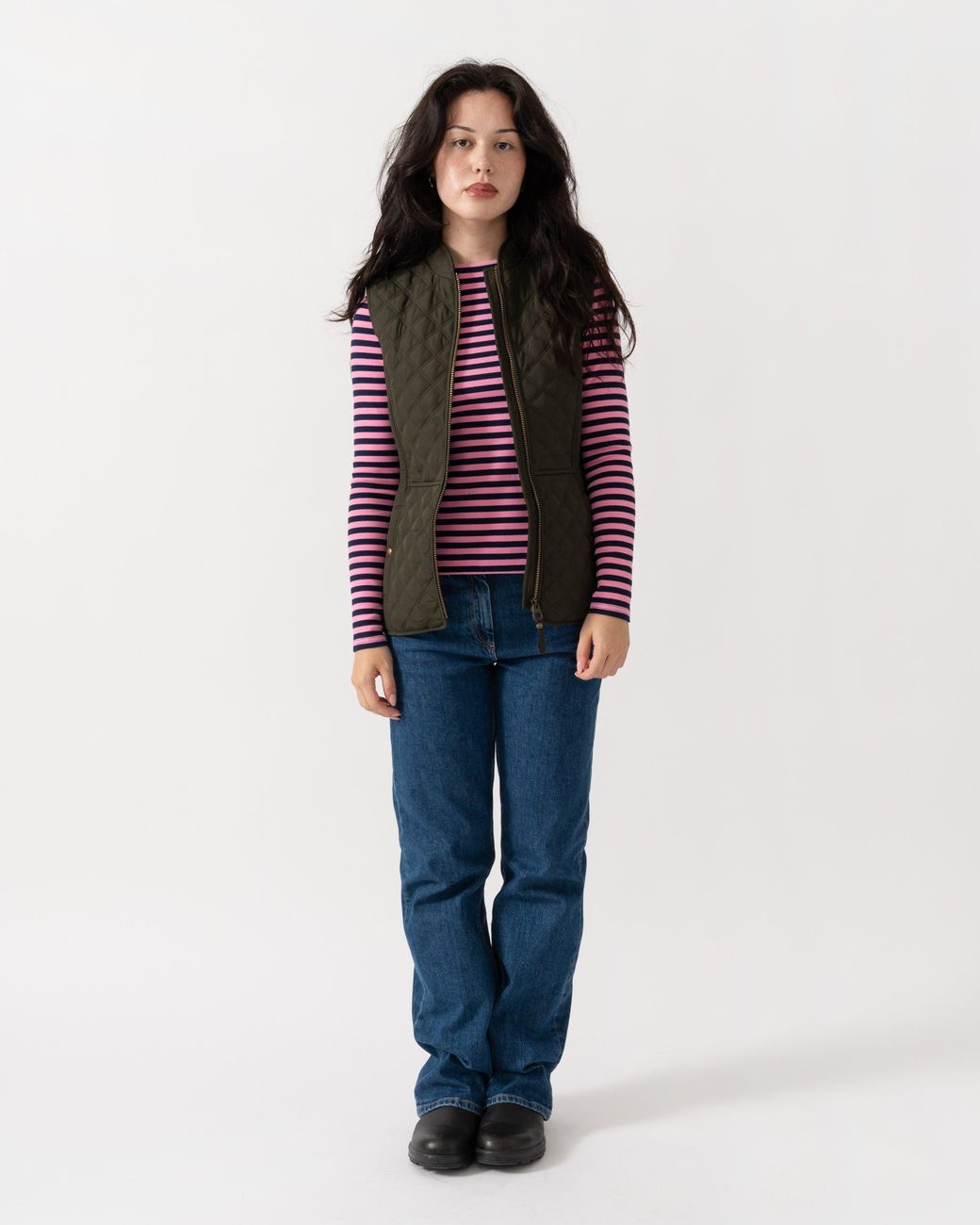 Joules Green Minx Diamond Quilt Gilet